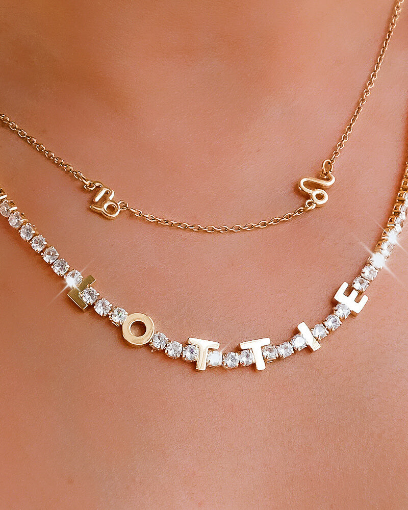 Custom Name Tennis Necklace (Gold)