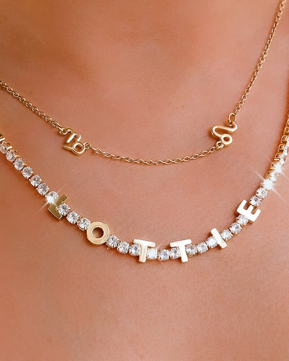 Custom Name Tennis Necklace (Gold)