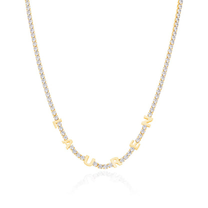 Custom Name Tennis Necklace (Gold)
